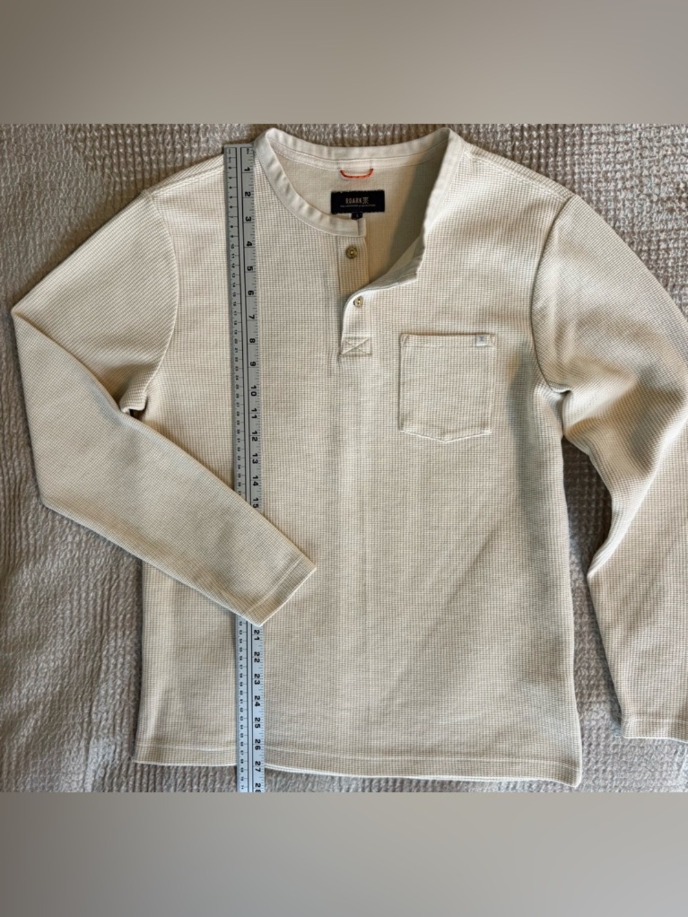 EUC 💥 Roark Men’s Companion Waffle Henley L Cream Thermal Long Sleeve - Picture 4 of 10